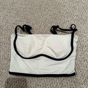 ALO Yoga Black Trim White Bralette